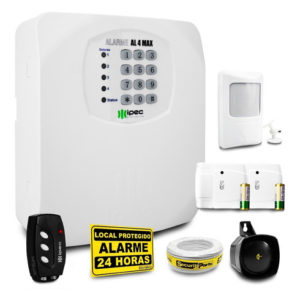 Alarme Intelbras 01 Central AMT 2018E Ethernet + 04 Sensores Infravermelho Com Fio